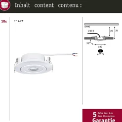 Spot encastré LED Kit de 10 orientable rond 82mm 70 10x4,8W 10x450lm 230V 3000K Blanc