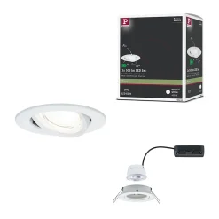 Spot encastré LED Nova Coin Luminaire individuel rond 84mm 50 2,8W 505lm 230V 4000K Blanc dépoli