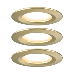 Spot encastré LED Nova Coin Kit de base fixe IP44 rond 78mm Coin 3x6W 3x470lm 230V 2700K Doré mat