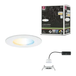 Spot encastré LED Nova Coin IP44 rond 78mm Tunable White 6W 530lm 230V Blanc dépoli Aluminium