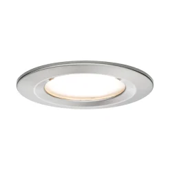 Spot encastré LED Nova Coin Luminaire individuel fixe IP44 rond 78mm Coin 6W 470lm 230V 2700K Acier brossé