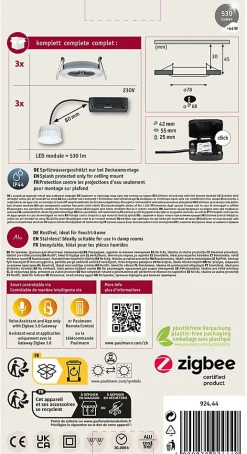 Spot encastré LED Nova Coin IP44 rond 78mm Tunable White 3x6W 3x530lm 230V Alu tourné Aluminium