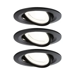 Spot encastré LED Nova Coin Kit de 3 rond 84mm 50 3x2,8W 3x505lm 230V 4000K Noir mat