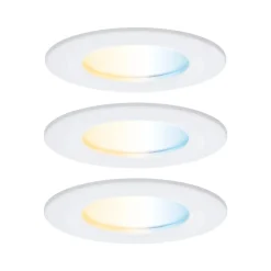 Spot encastré LED Nova Coin IP44 rond 78mm Tunable White 3x6W 3x530lm 230V Blanc dépoli Aluminium