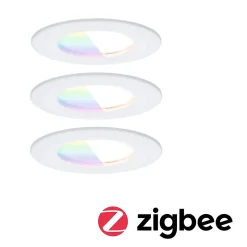 Spot encastré LED Nova Coin IP44 rond 78mm RGBW+ 3x6W 3x500lm 230V Blanc dépoli Aluminium