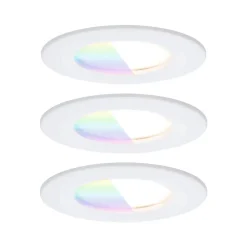 Spot encastré LED Nova Coin IP44 rond 78mm RGBW+ 3x6W 3x500lm 230V Blanc dépoli Aluminium