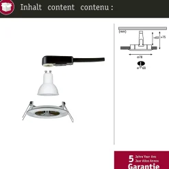 Spot encastré LED Nova fixe IP44 rond 78mm GU10 6,5W 460lm 230V 2700K Acier brossé