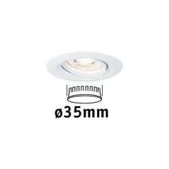 Spot encastré LED Nova Mini Coin Luminaire individuel orientable rond 66mm 15 Coin 4W 310lm 230V 2700K Blanc dépoli