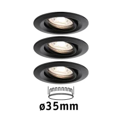 Spot encastré LED Nova Mini Coin Kit de base orientable rond 66mm 15 Coin 3x4W 3x310lm 230V 2700K Noir mat