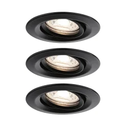 Spot encastré LED Nova Mini Coin Kit de base orientable rond 66mm 15 Coin 3x4W 3x310lm 230V 2700K Noir mat
