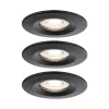 Spot encastré LED Nova Mini Coin Kit de base fixe IP44 rond 66mm Coin 3x4W 3x310lm 230V 2700K Noir mat