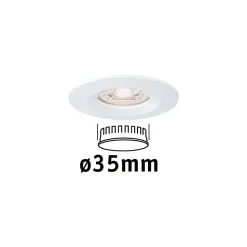 Spot encastré LED Nova Mini Coin Luminaire individuel fixe IP44 rond 65mm Coin 4W 310lm 230V 2700K Blanc dépoli
