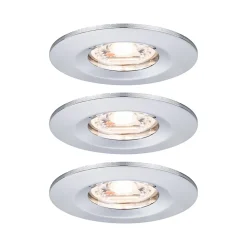 Spot encastré LED Nova Mini Coin Kit de base fixe IP44 rond 65mm Coin 3x4W 3x310lm 230V 2700K Chrome