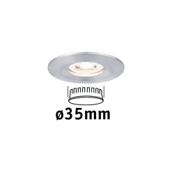 Spot encastré LED Nova Mini Coin Luminaire individuel fixe IP44 rond 65mm Coin 4W 310lm 230V 2700K Alu tourné