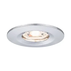 Spot encastré LED Nova Mini Coin Luminaire individuel fixe IP44 rond 65mm Coin 4W 310lm 230V 2700K Chrome