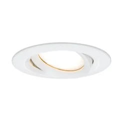 Spot encastré LED Nova Plus Coin Luminaire individuel orientable IP65 rond 93mm 30 Coin 6W 470lm 230V gradable 2700K Blanc dépoli