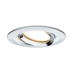 Spot encastré LED Nova Plus Coin Luminaire individuel orientable IP65 rond 93mm 30 Coin 6W 470lm 230V gradable 2700K Chrome