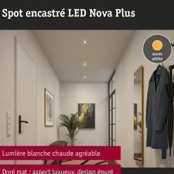 Spot encastré LED Nova Plus Kit de 3 IP65 rond 93mm 30 GU10 3x6W 3x460lm 230V gradable 2700K Doré mat