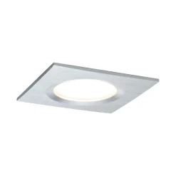 Spot encastré LED Nova Plus Coin Kit de base fixe IP44 carré 78x78mm Coin 3x6W 3x470lm 230V gradable 2700K Alu tourné