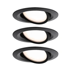 Spot encastré LED Nova Plus Coin Kit de base orientable IP65 rond 93mm 30 Coin 3x6W 3x470lm 230V gradable 2700K Noir mat