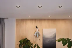 Spot encastré LED Nova Plus Coin Luminaire individuel orientable IP65 rond 93mm 30 Coin 6W 470lm 230V gradable 2700K Noir mat