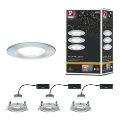Spot encastré LED Nova Plus Coin Kit de base fixe IP44 rond 78mm Coin 3x6W 3x470lm 230V gradable 2700K Alu tourné
