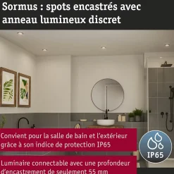 Spot encastré LED Sormus Kit de 3 IP65 rond 100mm 3x4,8W / 1,5W 3x300lm 230V 3000K Chrome mat