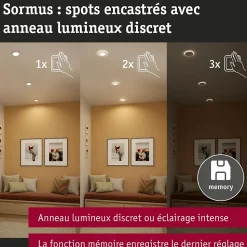 Spot encastré LED Sormus Kit de 3 IP65 rond 100mm 3x4,8W / 1,5W 3x300lm 230V 3000K Blanc
