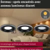 Spot encastré LED Sormus Luminaire individuel IP65 rond 100mm 4,8W / 1,5W 300lm 230V 3000K Noir