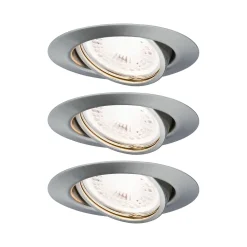 Spot encastré LED 3-Step-Dim Base Kit de base orientable rond 90mm 20 GU10 3x5W 3x350lm 230V gradable 3000K Acier brossé