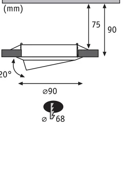 Spot encastré LED 3-Step-Dim Base Kit de base orientable rond 90mm 20 GU10 3x5W 3x350lm 230V gradable 3000K Acier brossé