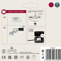 Spot encastré LED 3-Step-Dim Nova Coin orientable carré 84x84mm 50 Coin 6W 470lm 230V gradable 2700K Blanc dépoli