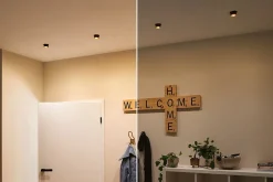 Spot encastré LED 3-Step-Dim Gil Coin IP44 rond 68mm Coin 6W 470lm 230V gradable 2700K Noir mat Doré