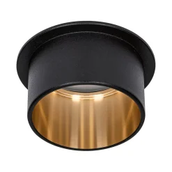 Spot encastré LED 3-Step-Dim Gil Coin IP44 rond 68mm Coin 6W 470lm 230V gradable 2700K Noir mat Doré