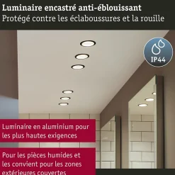 Spot encastré LED 3-Step-Dim Cole Coin Kit de 6 IP44 rond 88mm Coin 6x6W 6x460lm 230V gradable 2700K Blanc Doré mat