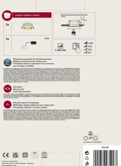 Spot encastré LED 3-Step-Dim Cole Coin Kit de 6 IP44 rond 88mm Coin 6x6W 6x460lm 230V gradable 2700K Blanc Doré mat