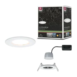 Spot encastré LED 3-Step-Dim Nova Coin fixe IP44 rond 78mm Coin 6W 470lm 230V gradable 2700K Blanc dépoli