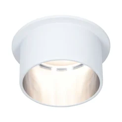 Spot encastré LED 3-Step-Dim Gil Coin IP44 rond 68mm Coin 6W 470lm 230V gradable 2700K Blanc dépoli Acier brossé