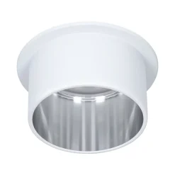 Spot encastré LED 3-Step-Dim Gil Coin IP44 rond 68mm Coin 6W 470lm 230V gradable 2700K Blanc dépoli Acier brossé