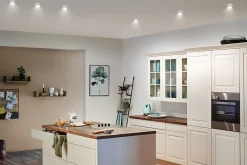 Spot encastré LED 3-Step-Dim Gil Coin IP44 rond 68mm Coin 6W 470lm 230V gradable 2700K Blanc dépoli Acier brossé