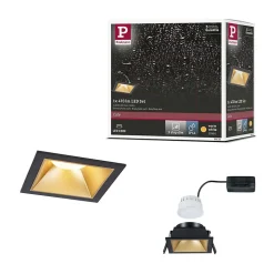 Spot encastré LED 3-Step-Dim Cole Coin Kit de 1 IP44 carré 88x88mm Coin 6W 470lm 230V gradable 2700K Noir Doré mat