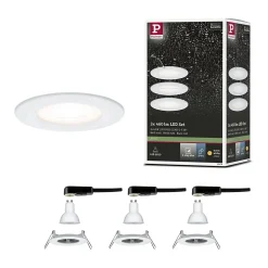 Spot encastré LED 3-Step-Dim Nova Kit de base fixe IP44 rond 78mm GU10 3x6,5W 3x460lm 230V gradable 2700K Blanc dépoli