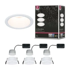 Spot encastré LED 3-Step-Dim Cole Coin Kit de 3 IP44 rond 88mm Coin 3x6W 3x470lm 230V gradable 2700K Blanc