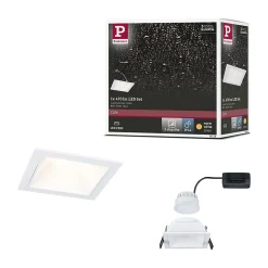 Spot encastré LED 3-Step-Dim Cole Coin Kit de 1 IP44 carré 88x88mm Coin 6W 470lm 230V gradable 2700K Blanc