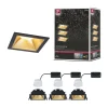 Spot encastré LED 3-Step-Dim Cole Coin Kit de 3 IP44 carré 88x88mm Coin 3x6W 3x470lm 230V gradable 2700K Noir Doré mat