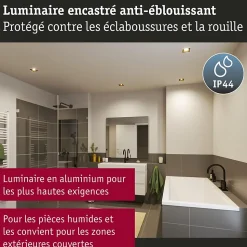 Spot encastré LED 3-Step-Dim Cole Coin Kit de 3 IP44 carré 88x88mm Coin 3x6W 3x470lm 230V gradable 2700K Noir Doré mat