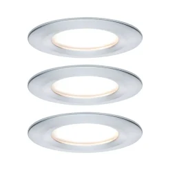 Spot encastré LED 3-Step-Dim Nova Coin Kit de base fixe IP44 rond 78mm Coin 3x6W 3x470lm 230V gradable 2700K Alu tourné