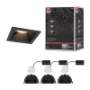 Spot encastré LED 3-Step-Dim Cole Coin Kit de 3 IP44 carré 88x88mm Coin 3x6W 3x470lm 230V gradable 2700K Noir
