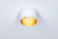 Spot encastré LED 3-Step-Dim Gil Coin Kit de base IP44 rond 68mm Coin 3x6W 3x470lm 230V gradable 2700K Blanc dépoli Doré