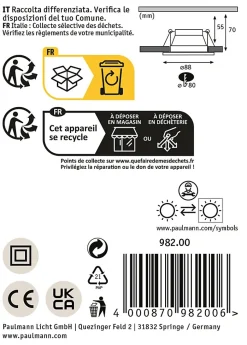 Spot encastré LED 3-Step-Dim Cole Coin Kit de 1 IP44 rond 88mm Coin 6W 470lm 230V gradable 2700K Doré mat